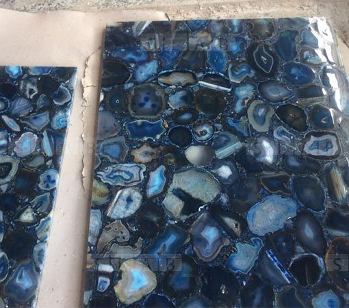 Blue Agate Geode Semi Precious Gemstone Tiles Slabs Buy Online