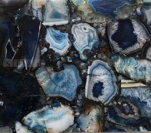 Blue Agate Geode Semi Precious Gemstone Tiles Slabs Buy Online